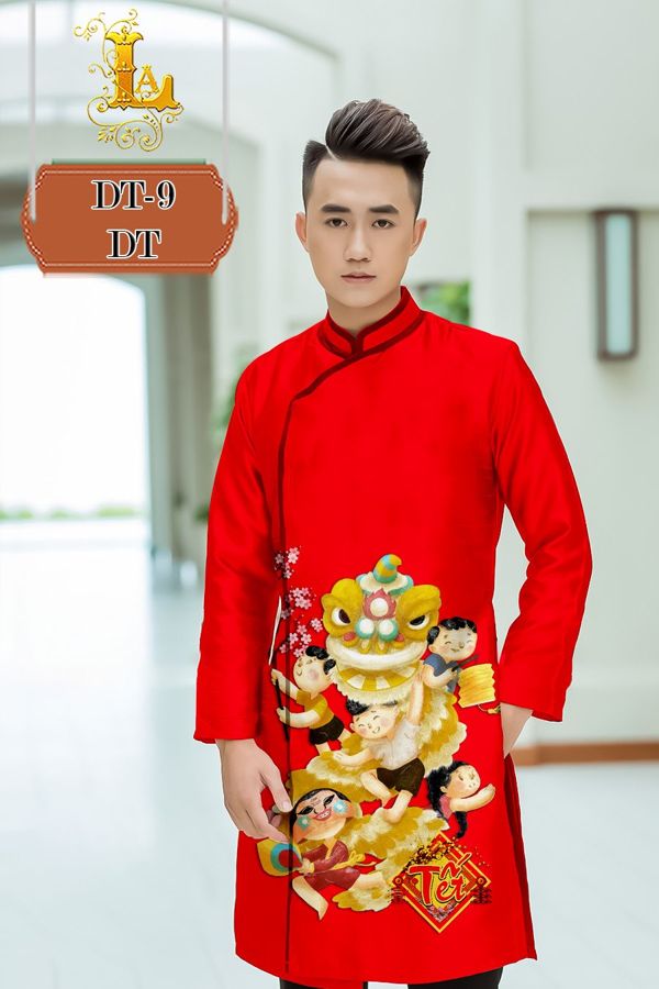 Vải Áo Dài Nam Hình Con Lân AD DT9 2